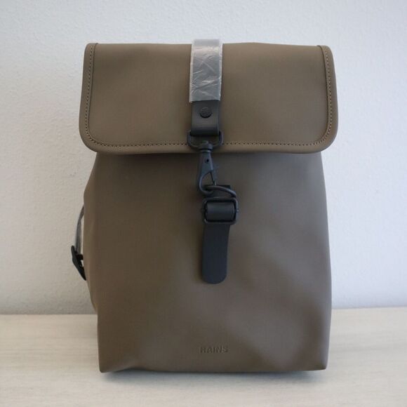 RAINS 13870 Unisex One Size Wood Brown Waterproof Rucksack Bucket Backpack - Picture 1 of 16